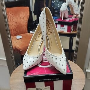New In Box - Circus by Sam Edelman White Studded Heels